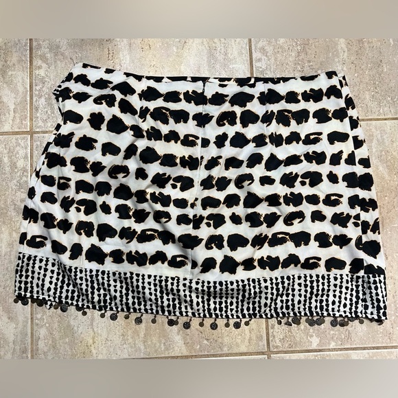 🖤🤎CIDER MID WAIST LEOPARD PRINT ASYMMETRICAL TASSEL SKIRT SZ 2XL🤎🖤EUC - Picture 11 of 16